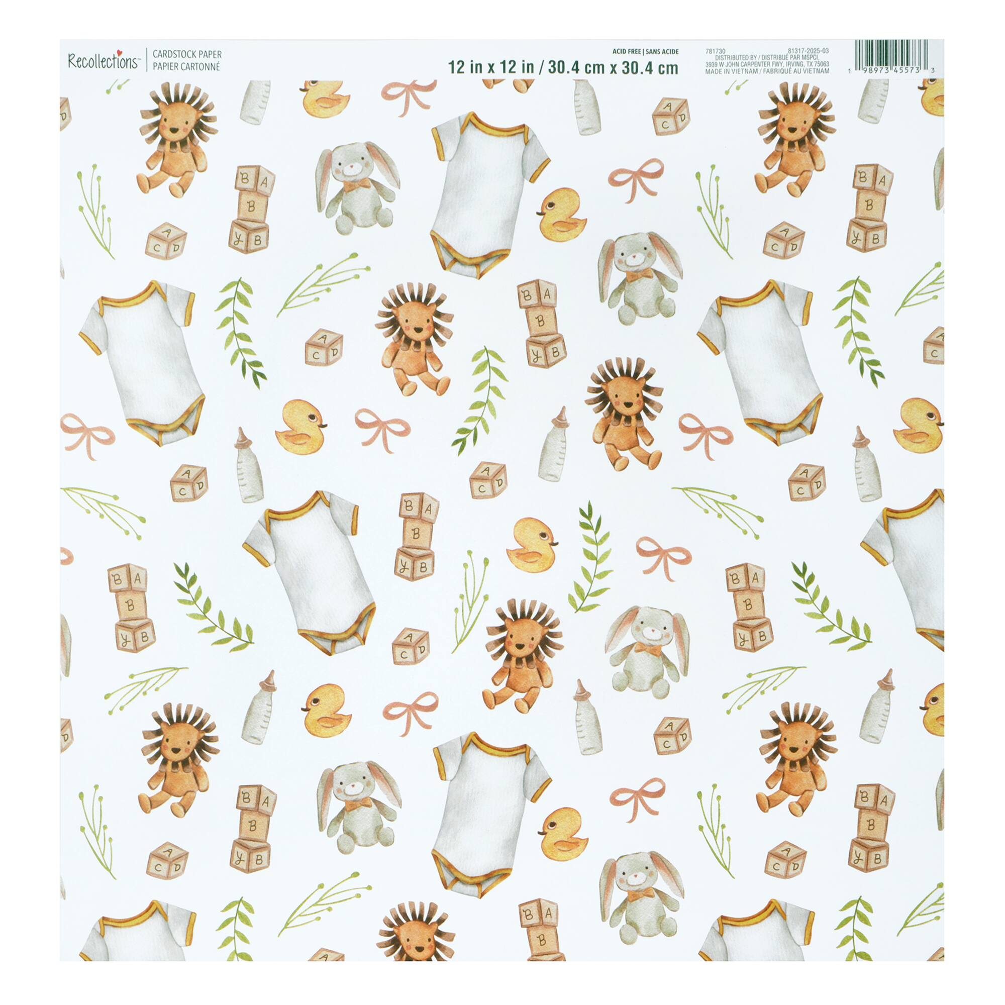 12" x 12" Cute Baby Print Cardstock Paper by Recollections™